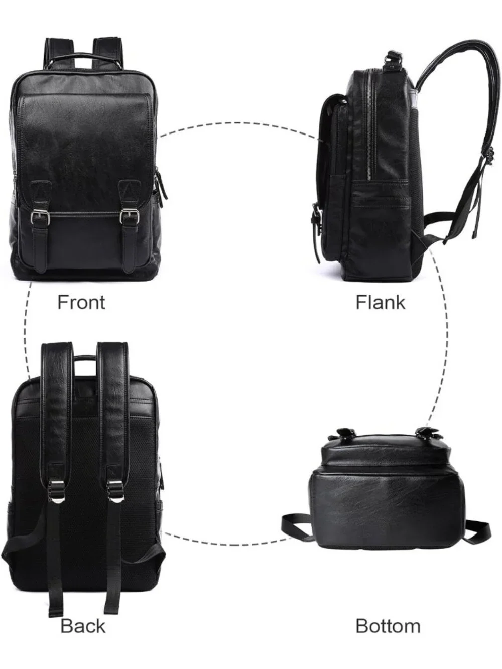 Vintage Leather Backpack for 15.6